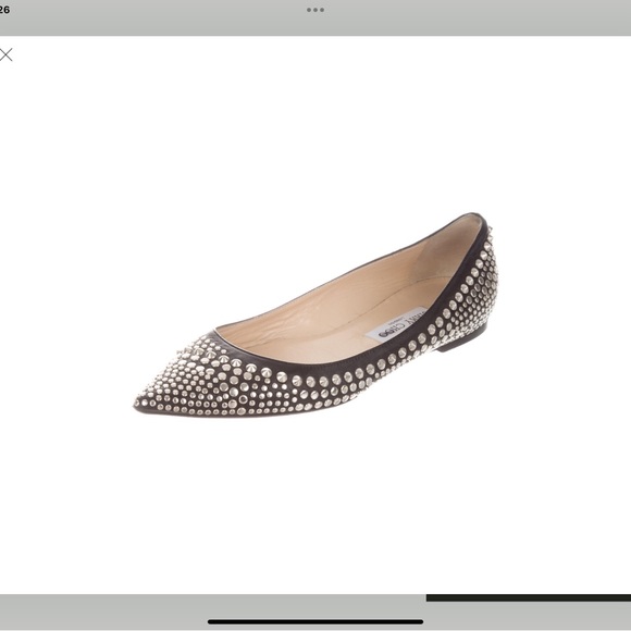 Jimmy Choo leather studded flats - Picture 1 of 5